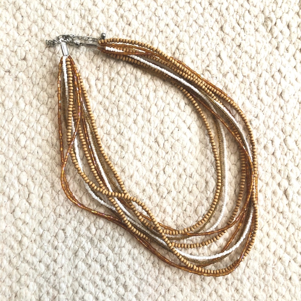 2/$5 SALE Tan Multistrand Necklace